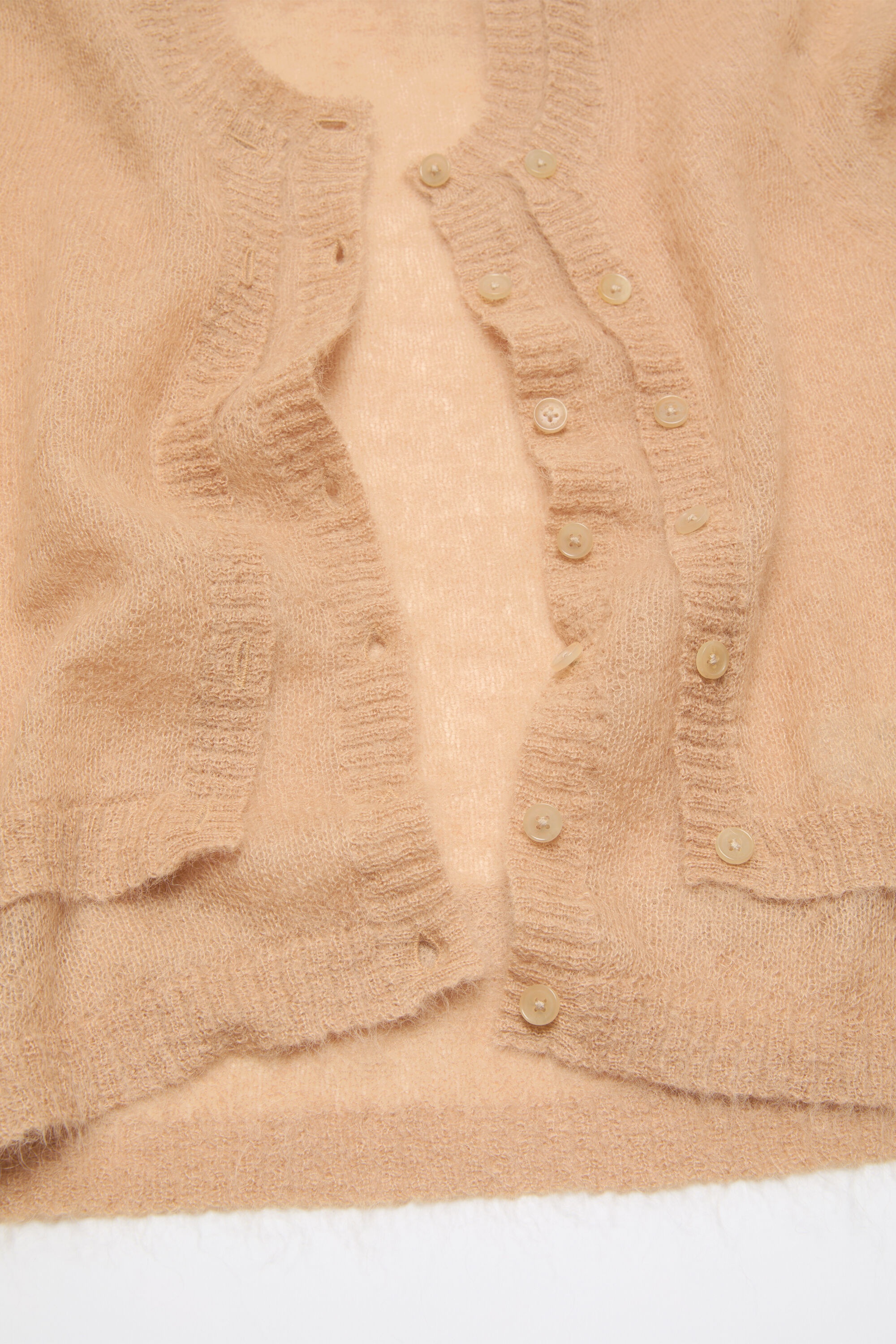 Layered mohair cardigan - Beige - 5