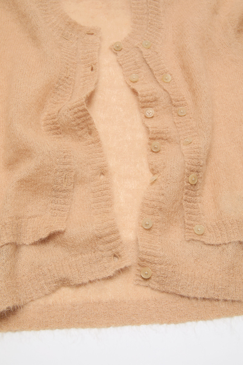 Layered mohair cardigan - Beige 4