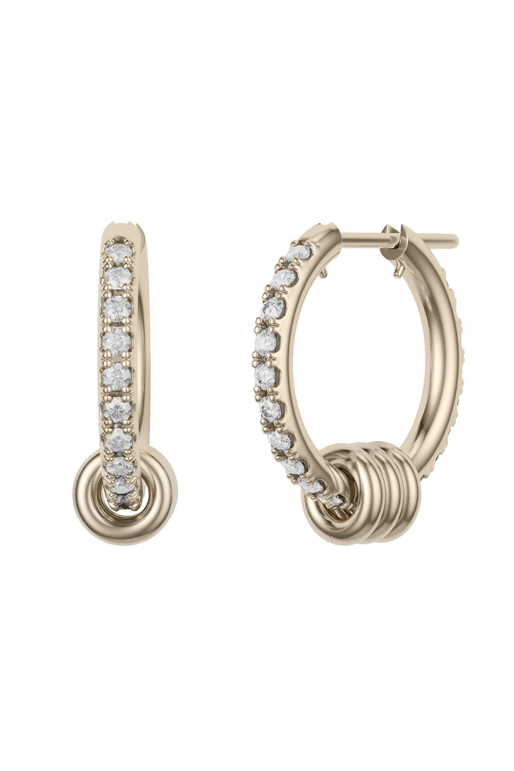 Diamond Ara Hoop Earrings - 1