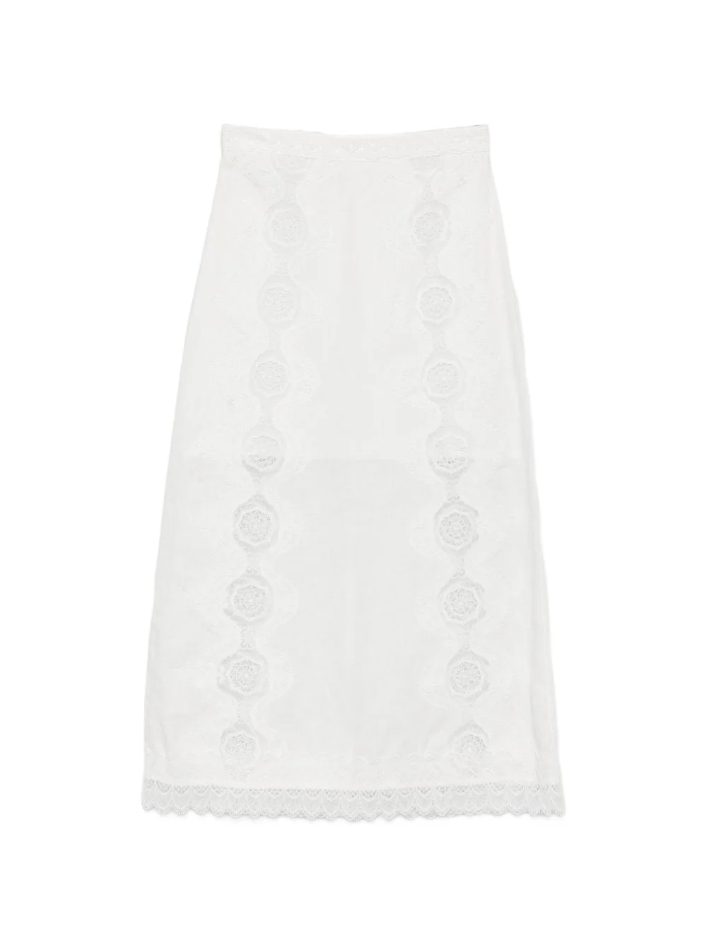 lace-trimmed midi skirt - 1