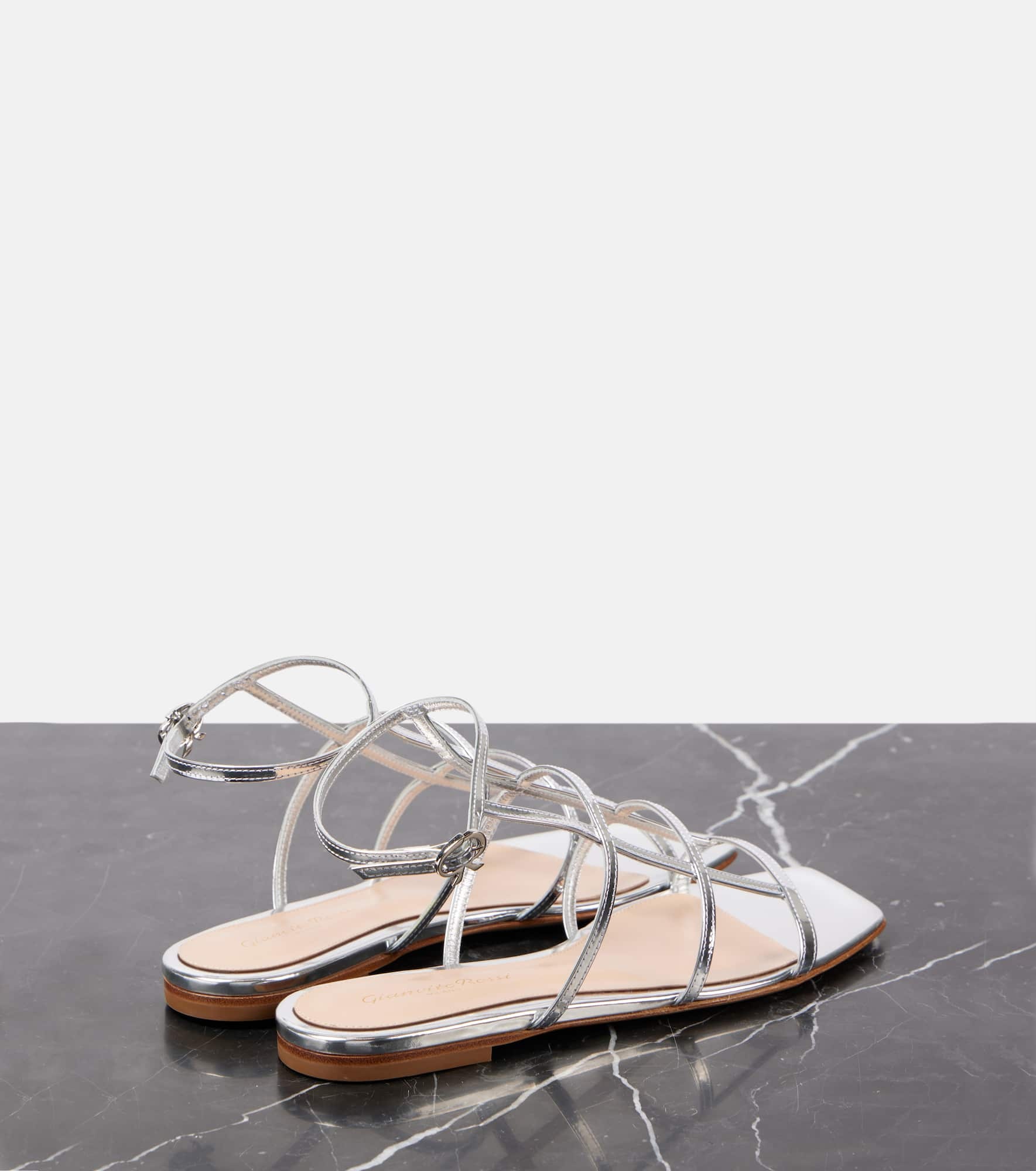 Metallic leather sandals - 2