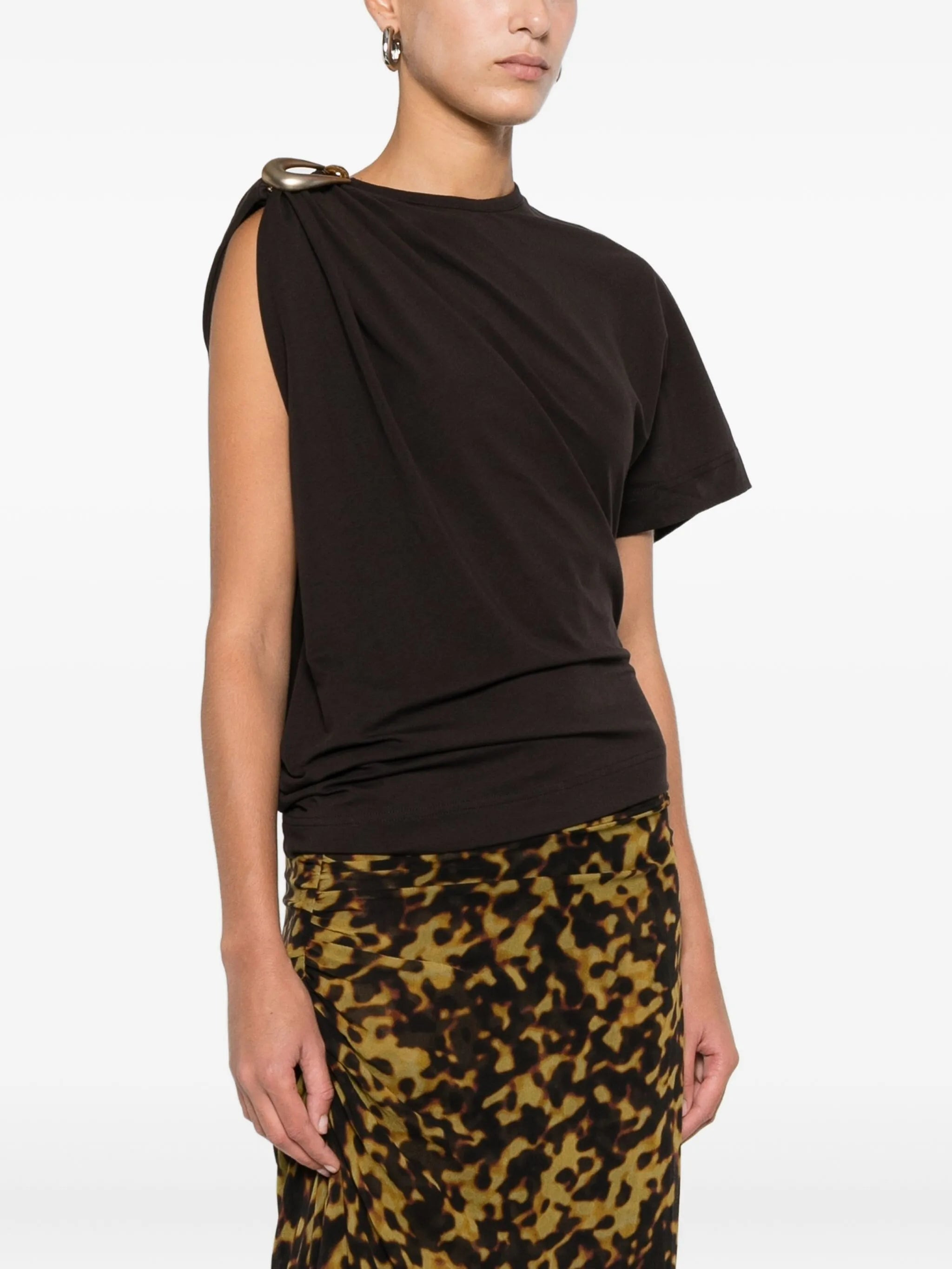 draped ring-detail top - 3