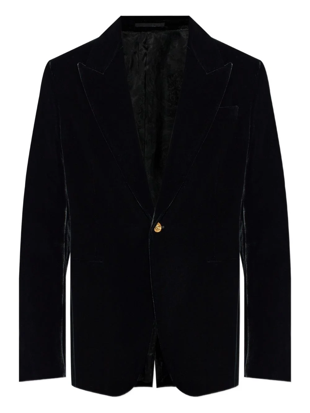 Medusa button velvet blazer - 1