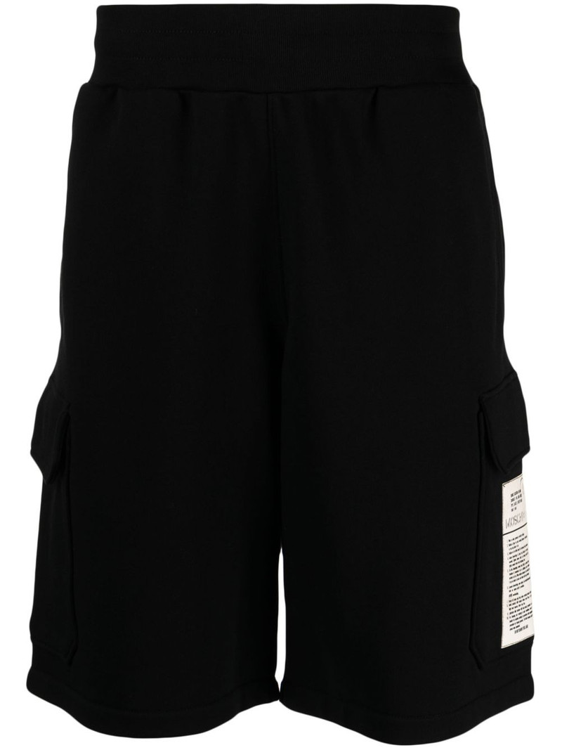 logo-patch organic cotton track shorts 1