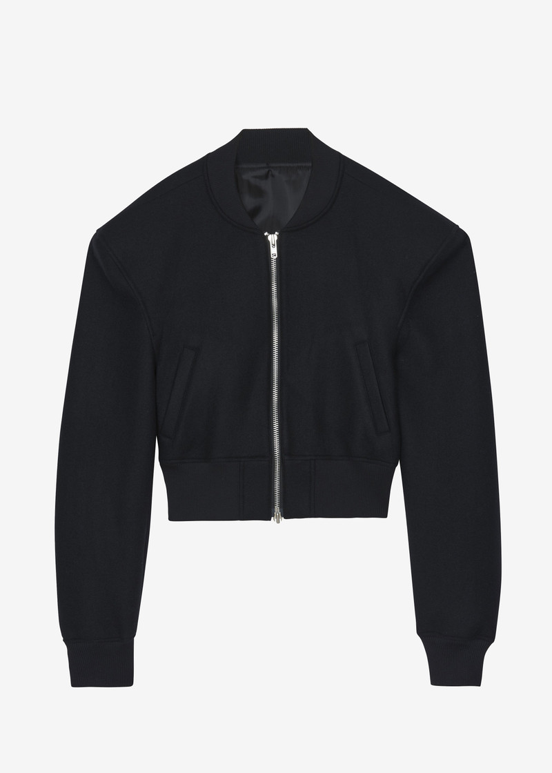Glane Padded Wool Bomber Jacket - Black 1