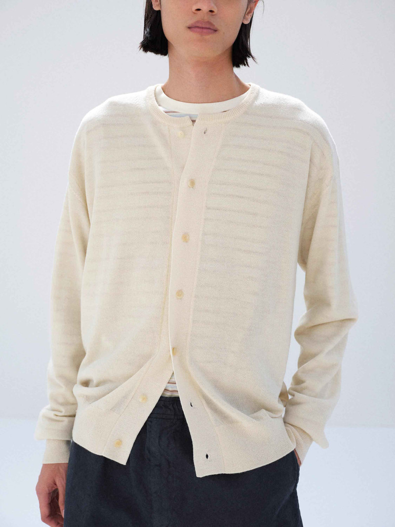CASHMERE HARD TWIST KNIT CARDIGAN 3