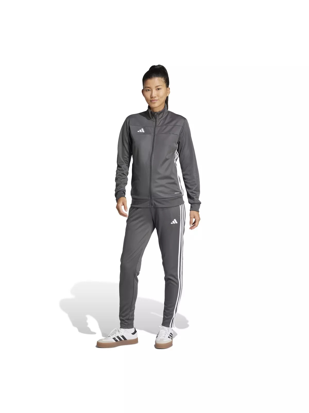 Women's Tiro 25 Essentials Training Track Top -Grey/White - 6