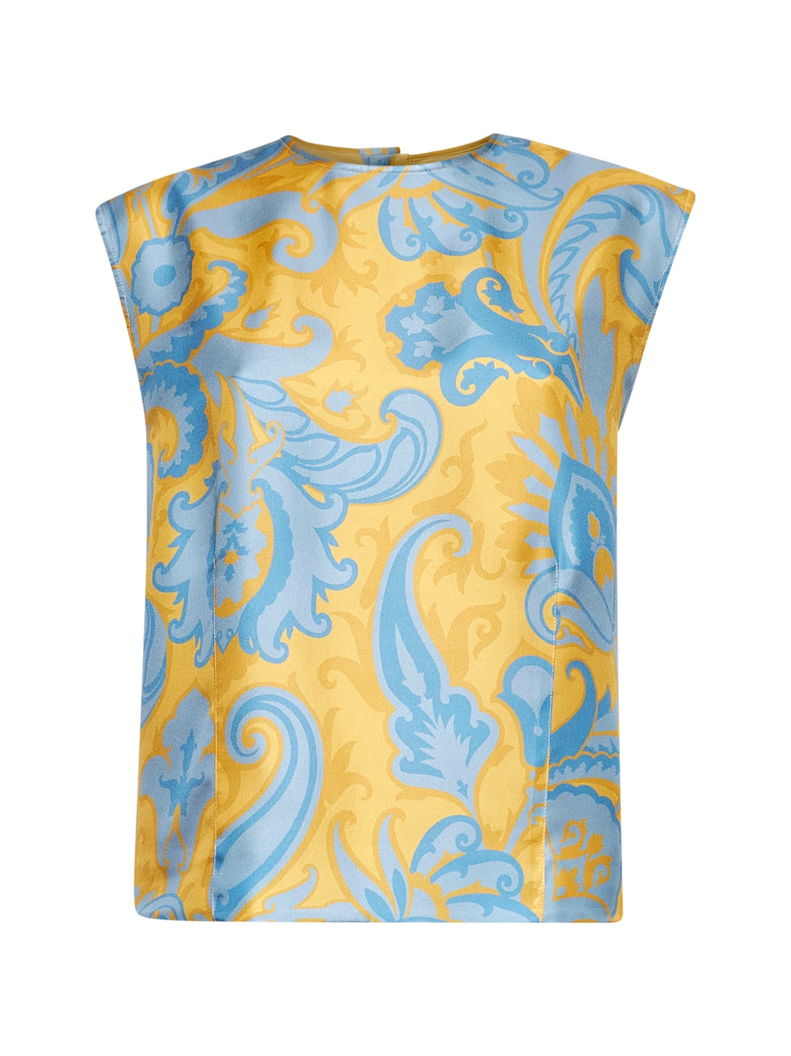 Yellow Paisley print silk top - 1