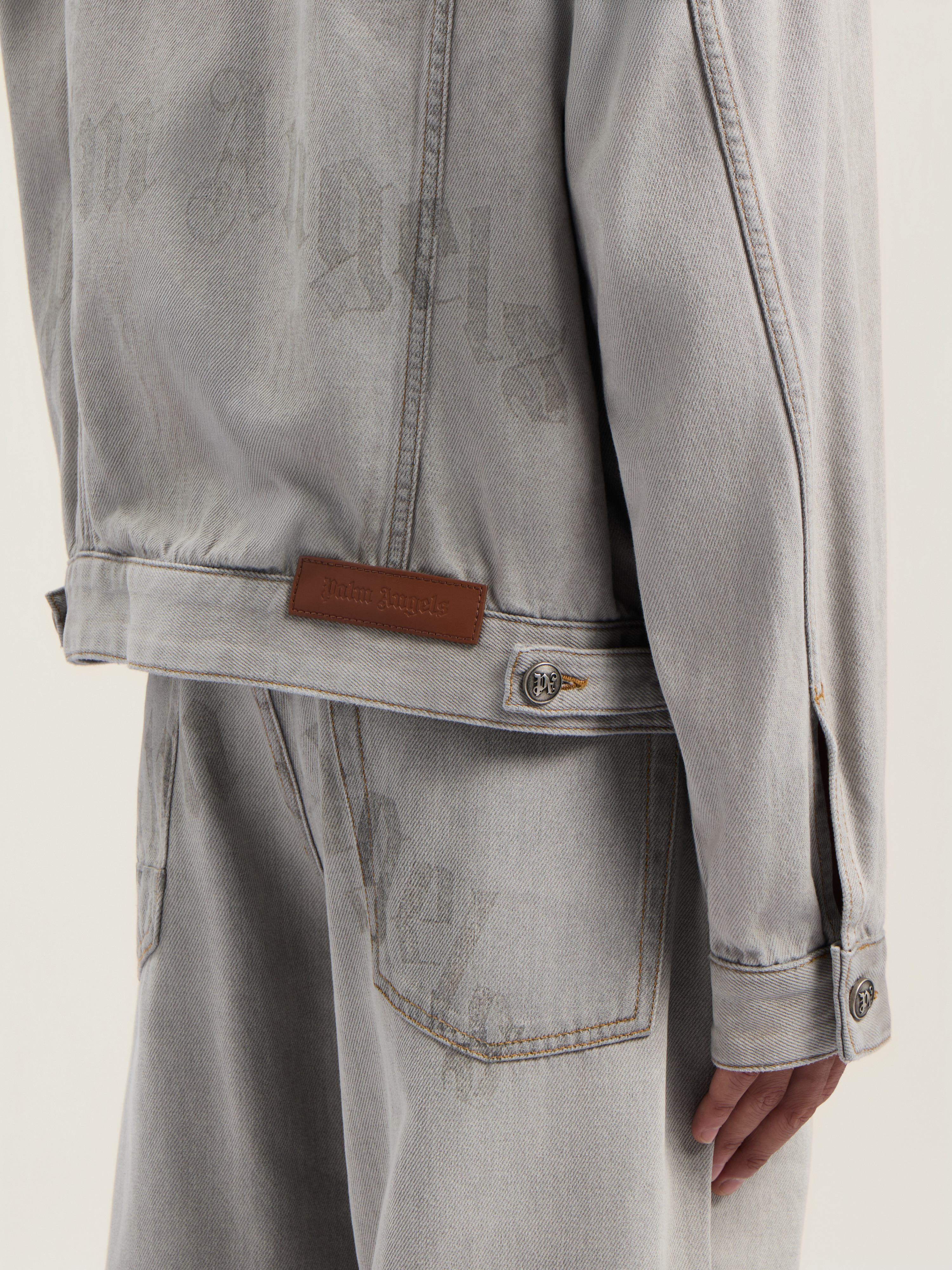 Curved Logo Denim Jacket - 5