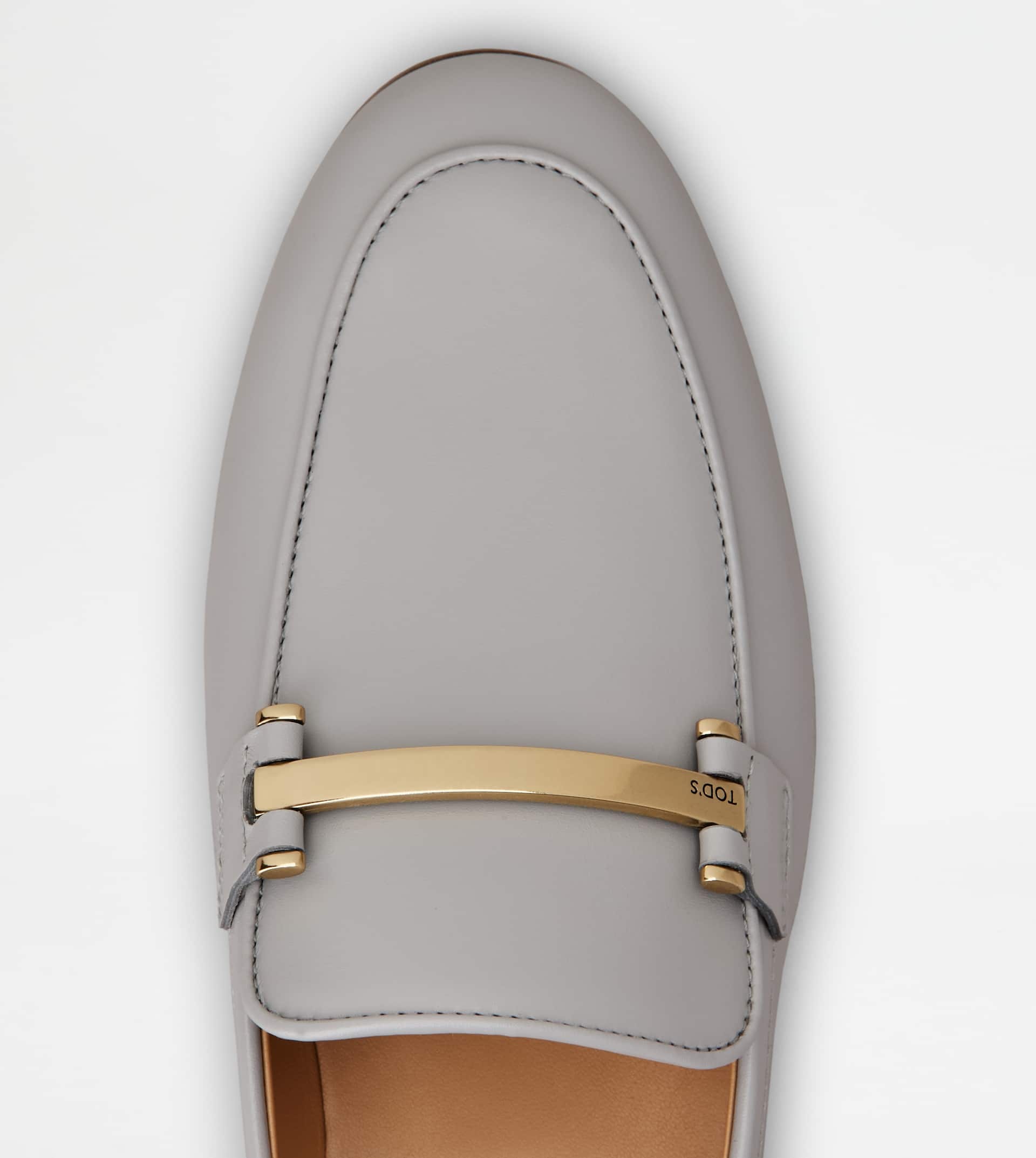 LOAFERS IN LEATHER - GREY - 5