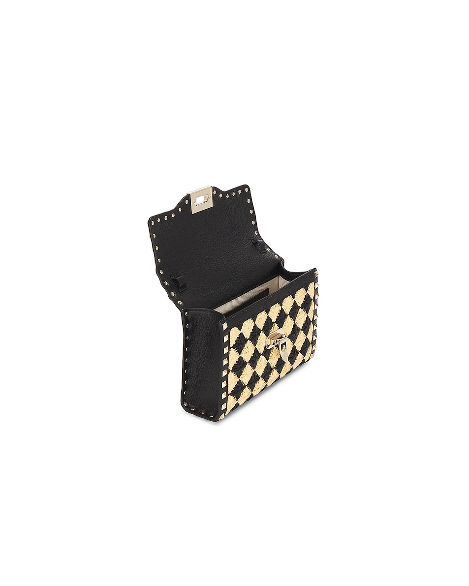 Raffia Small Rockstud Shoulder Bag - 4