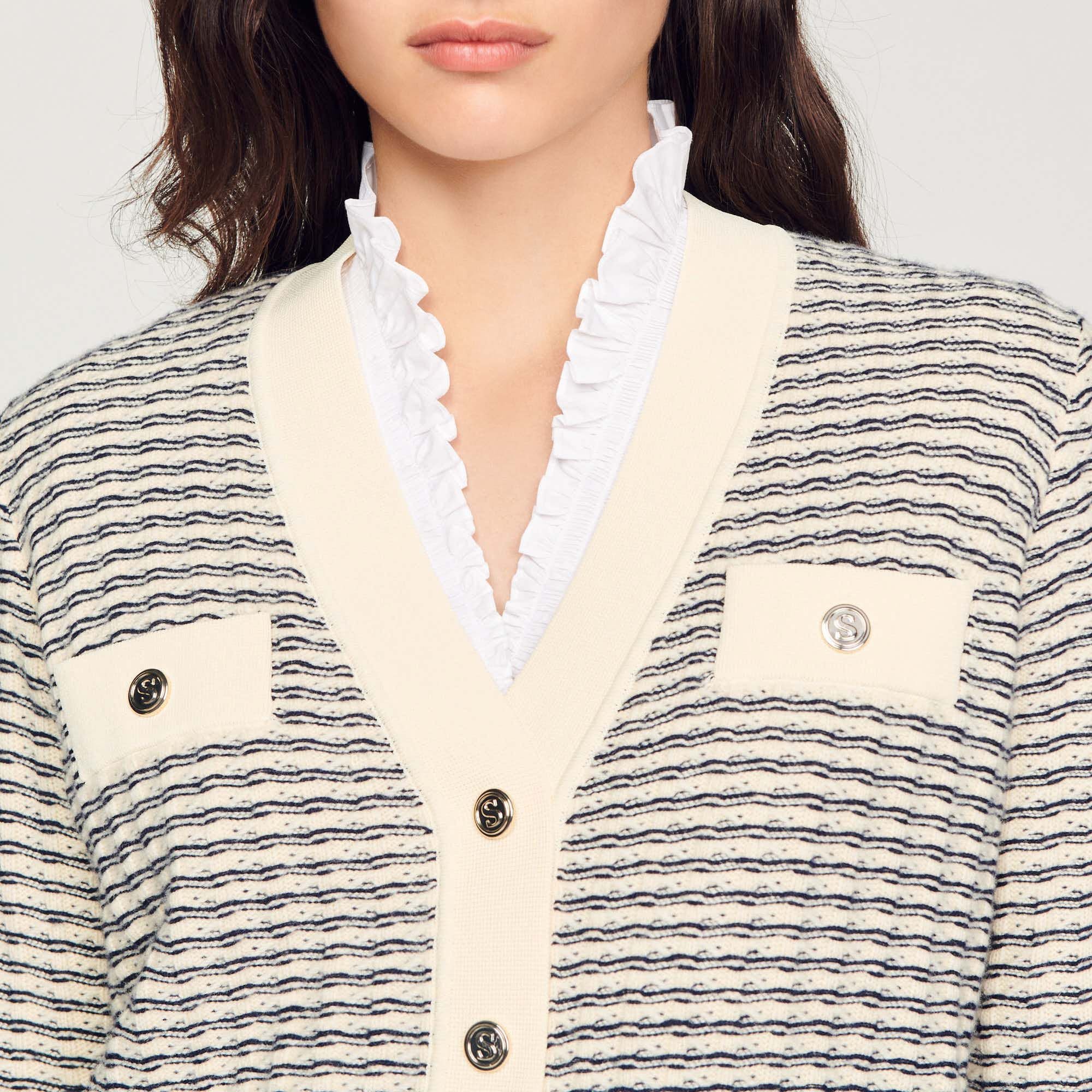 STRIPED KNIT CARDIGAN - 4