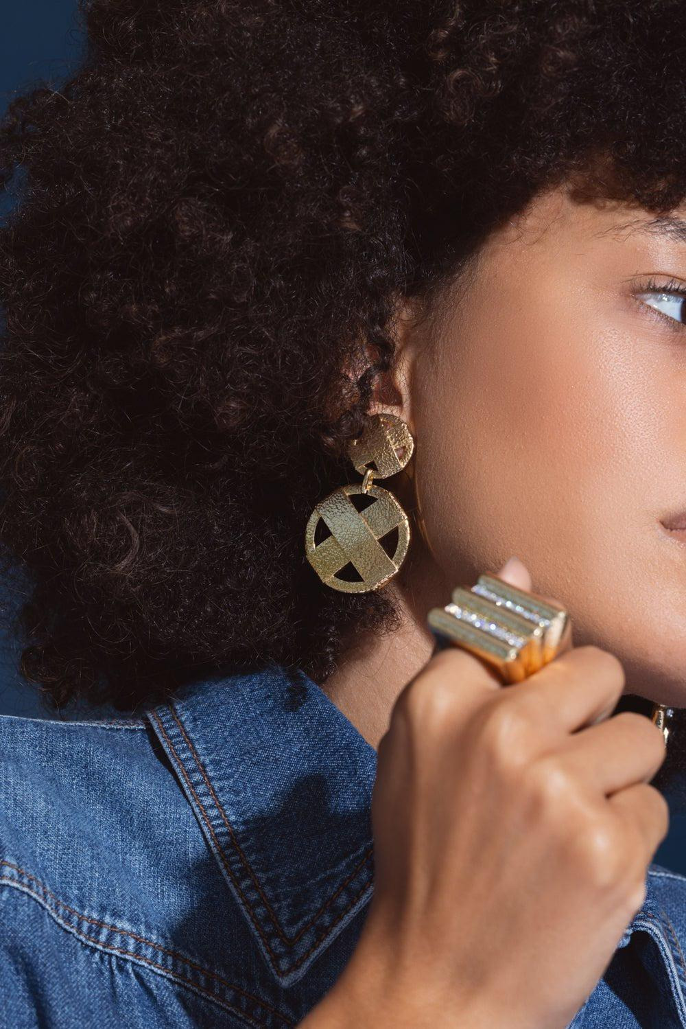 Hammered XO Earrings - 3