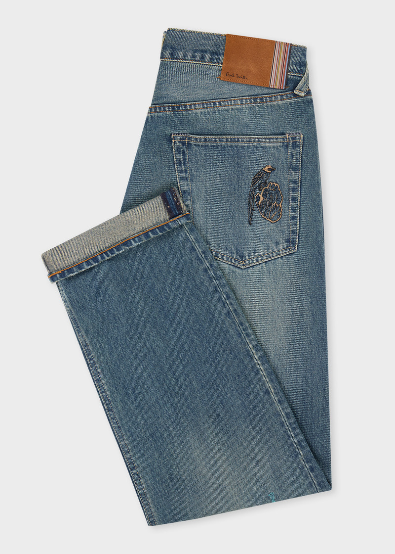 Straight-Fit 'Little Beasts' Embroidered Jeans 3