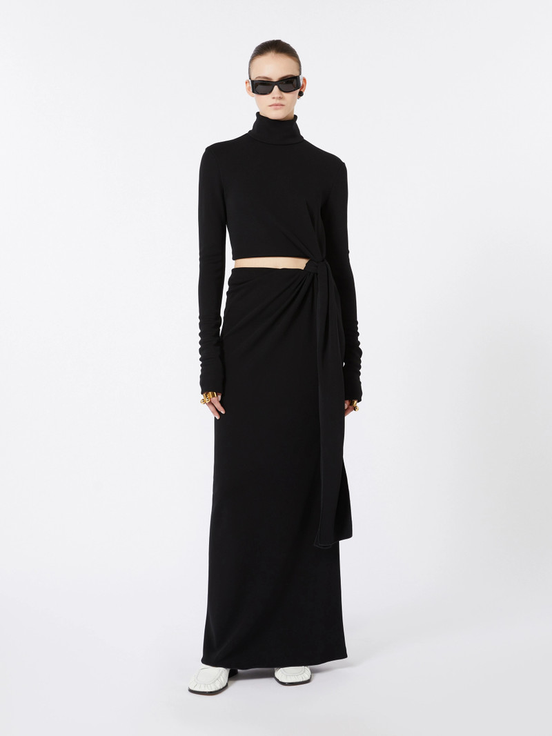 Sportmax Jersey dress with knot - BLACK outlook