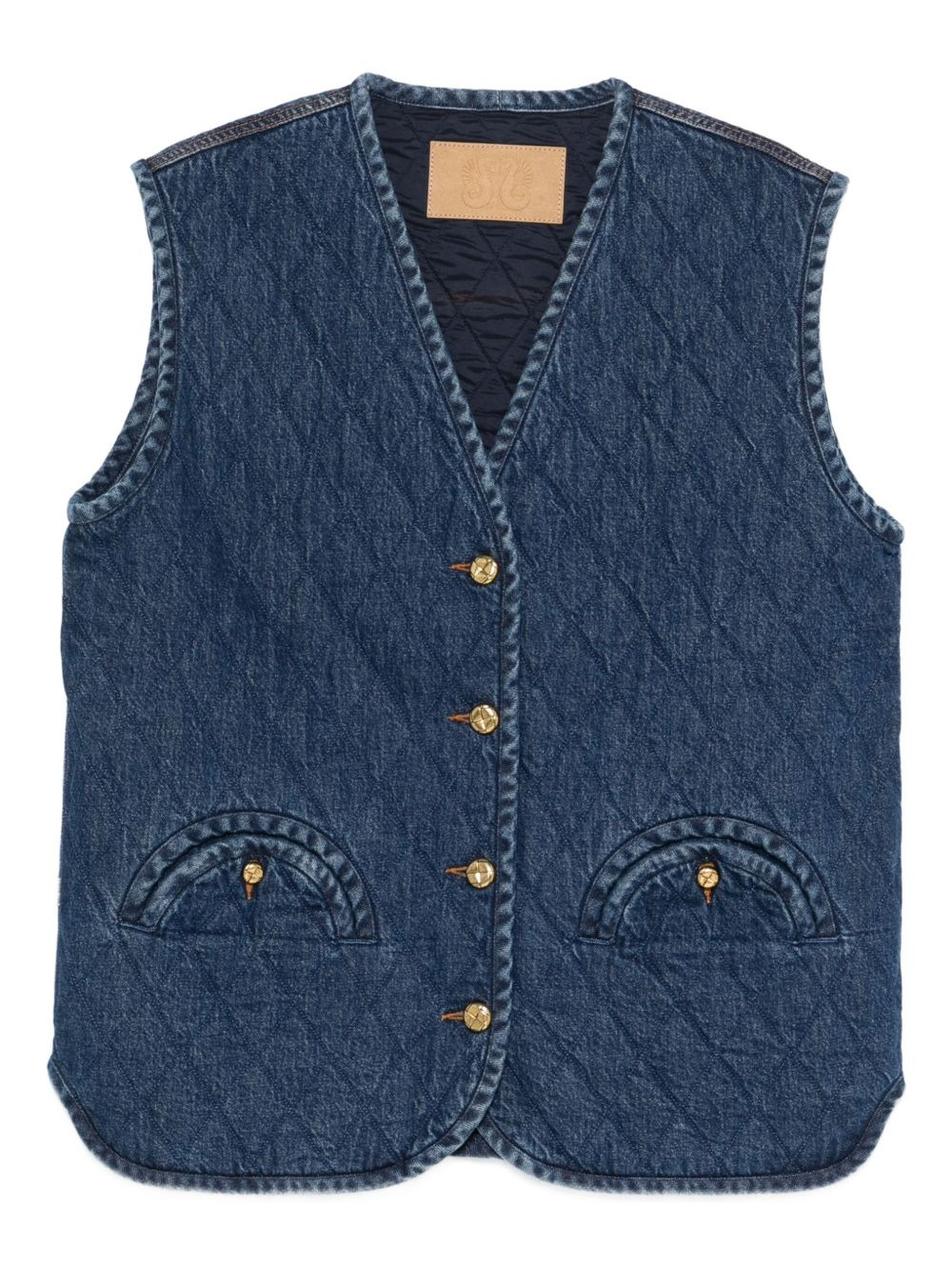 quilted welt-pocket gilet - 1