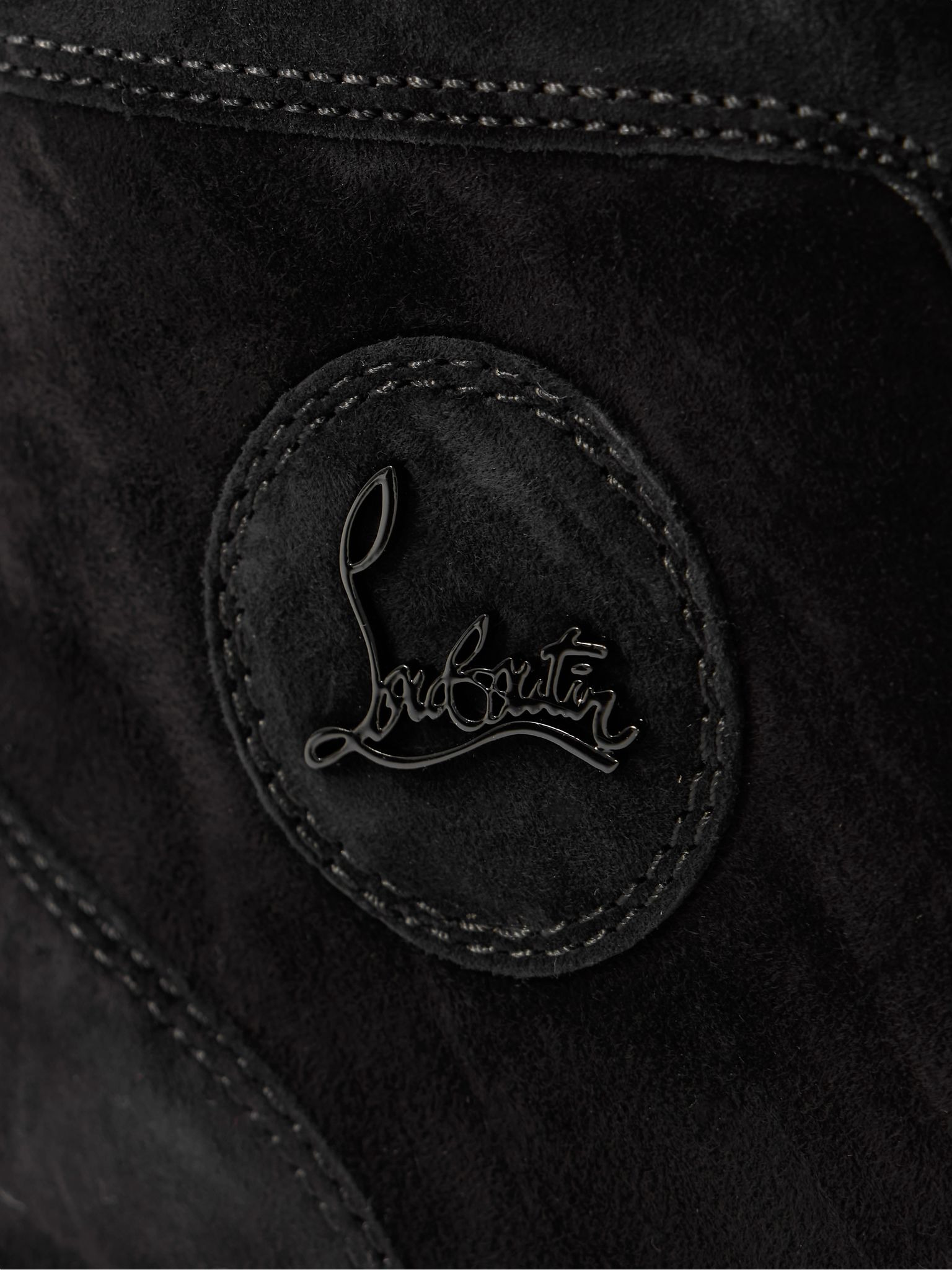 Louis Logo-Embellished Suede High-Top Sneakers Black - 6