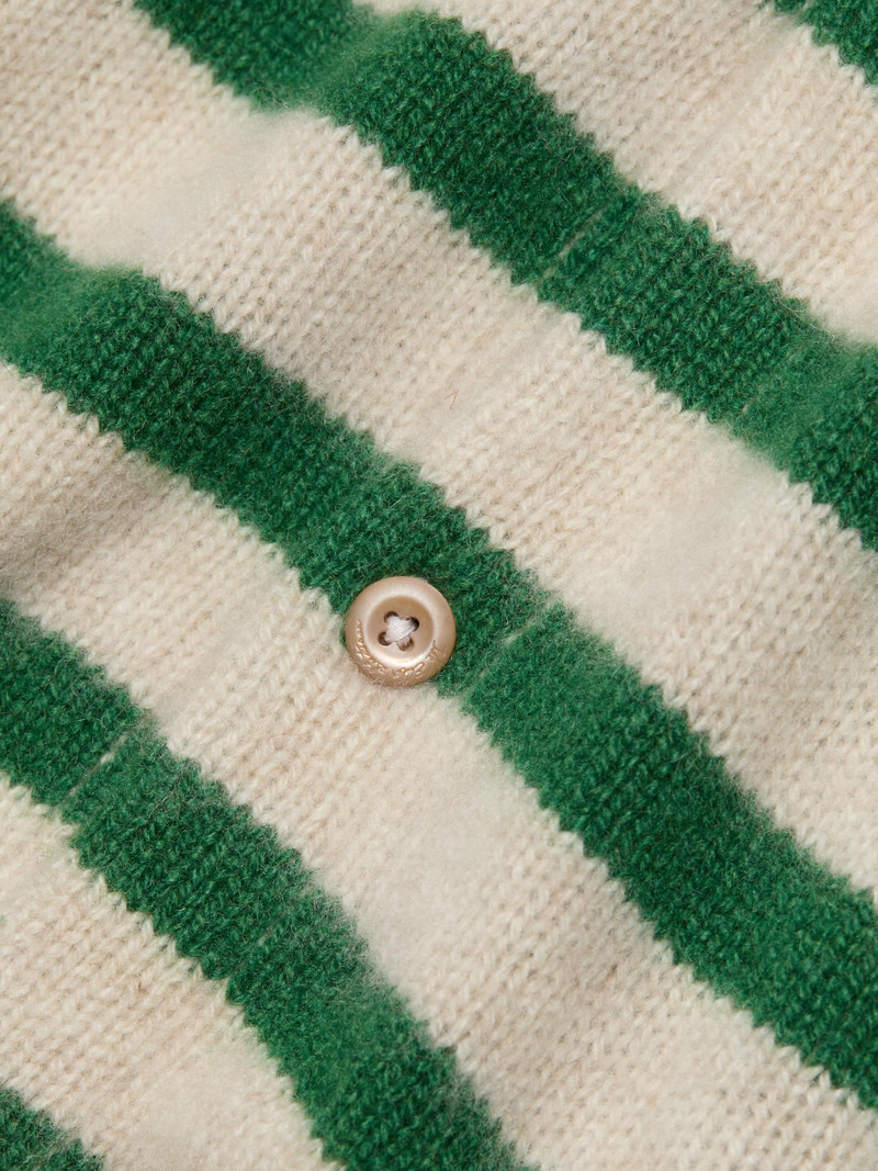 Women's Cousteau Striped Cashmere Cardigan - Fern White 7