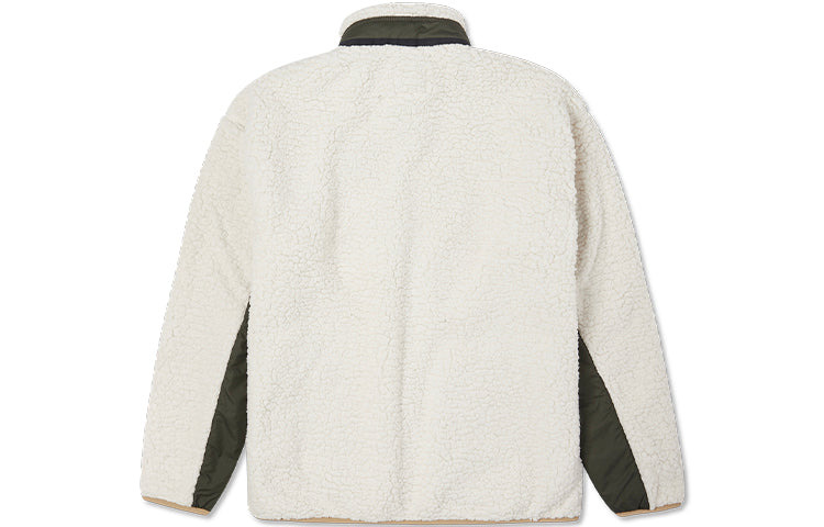 Converse Retro Contrast Color Stitching lamb's wool Jacket White 10021937-A05 - 2