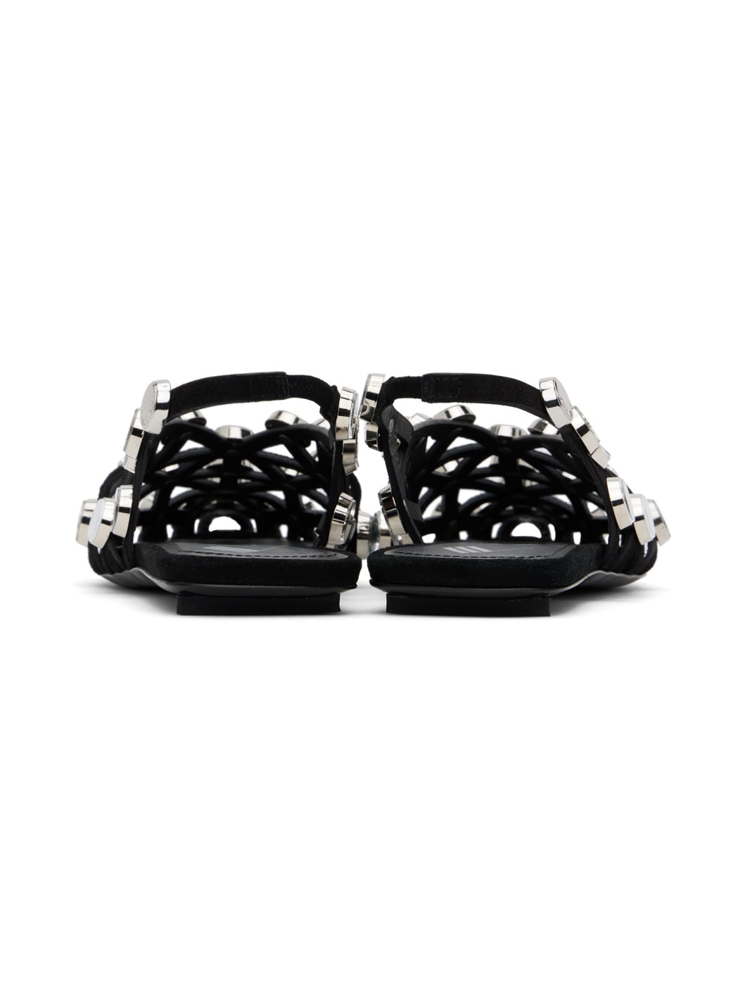 Black Grid Ballerina Flats - 2