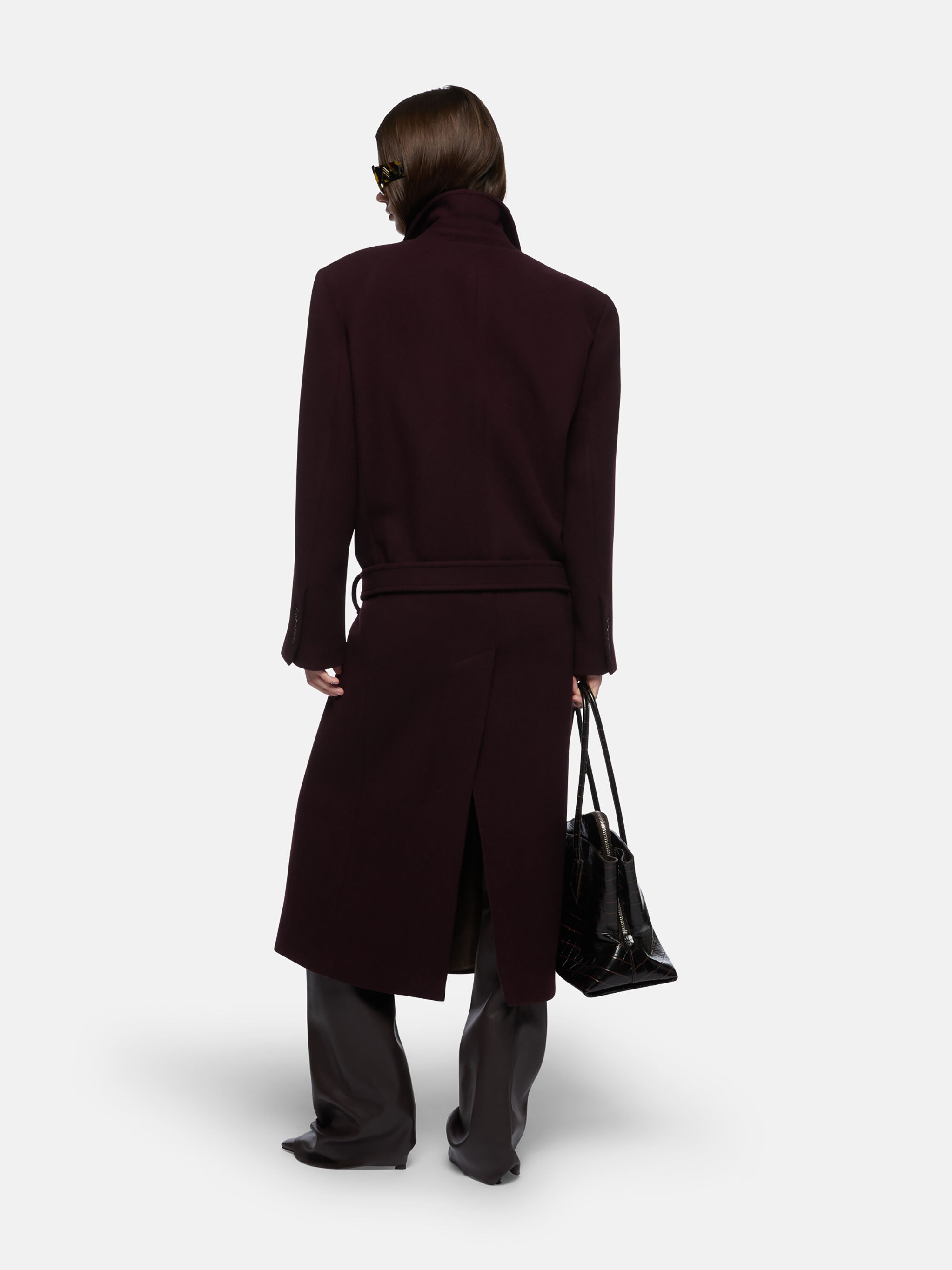 BURGUNDY LONG COAT - 3