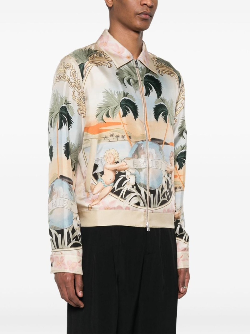 graphic-print silk bomber jacket 3