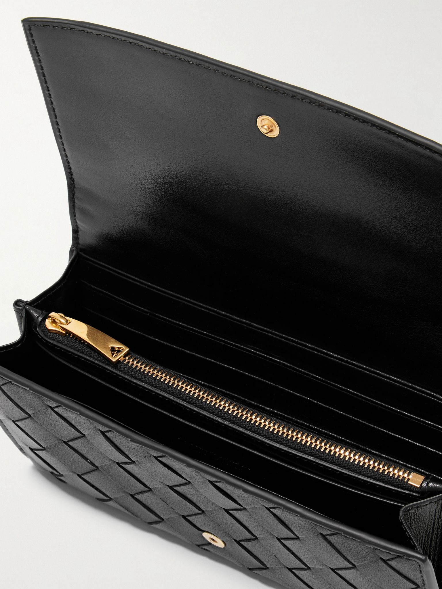 Intrecciato woven leather wallet Black - 5