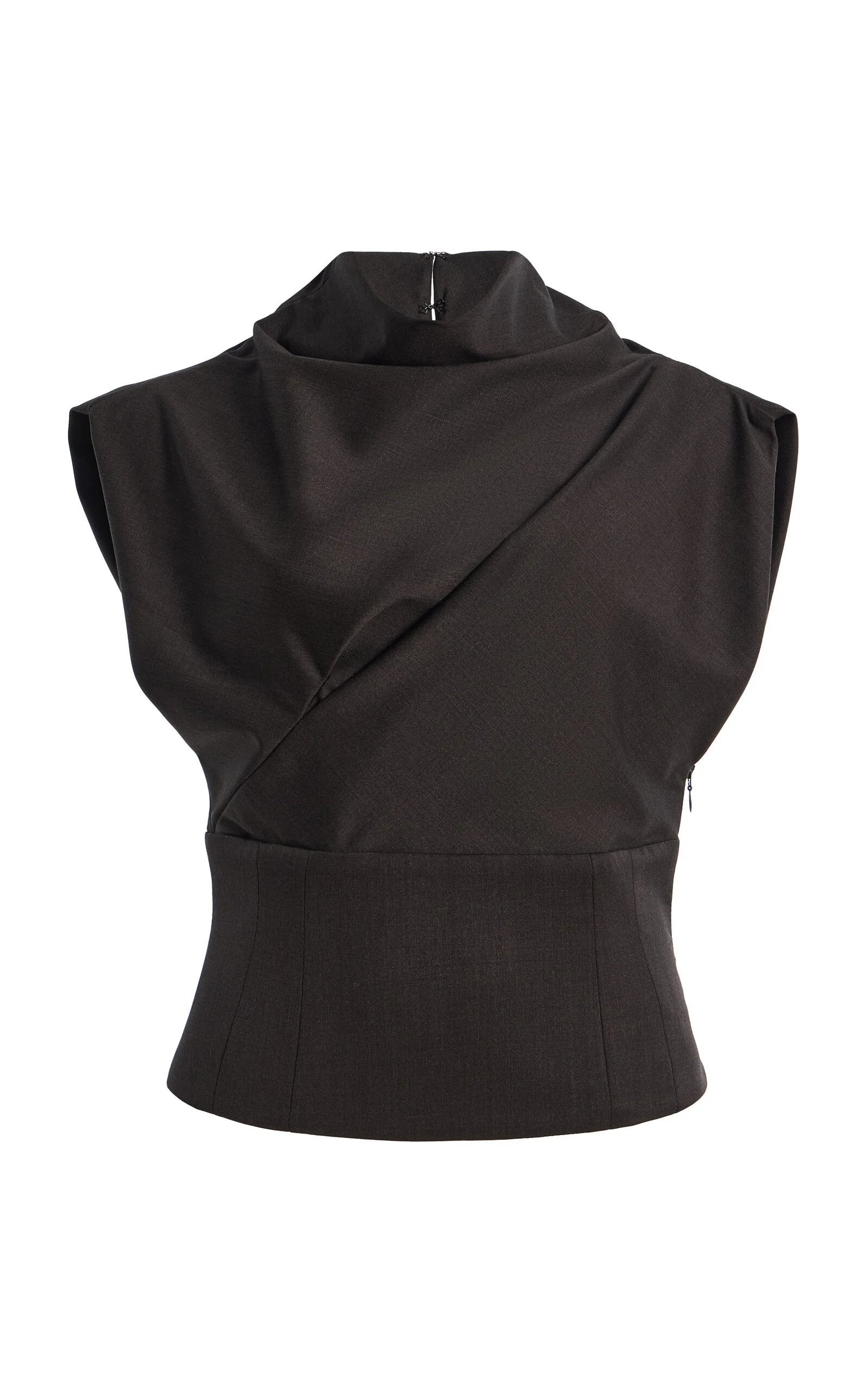 Corset-Waist Wool Top brown - 1