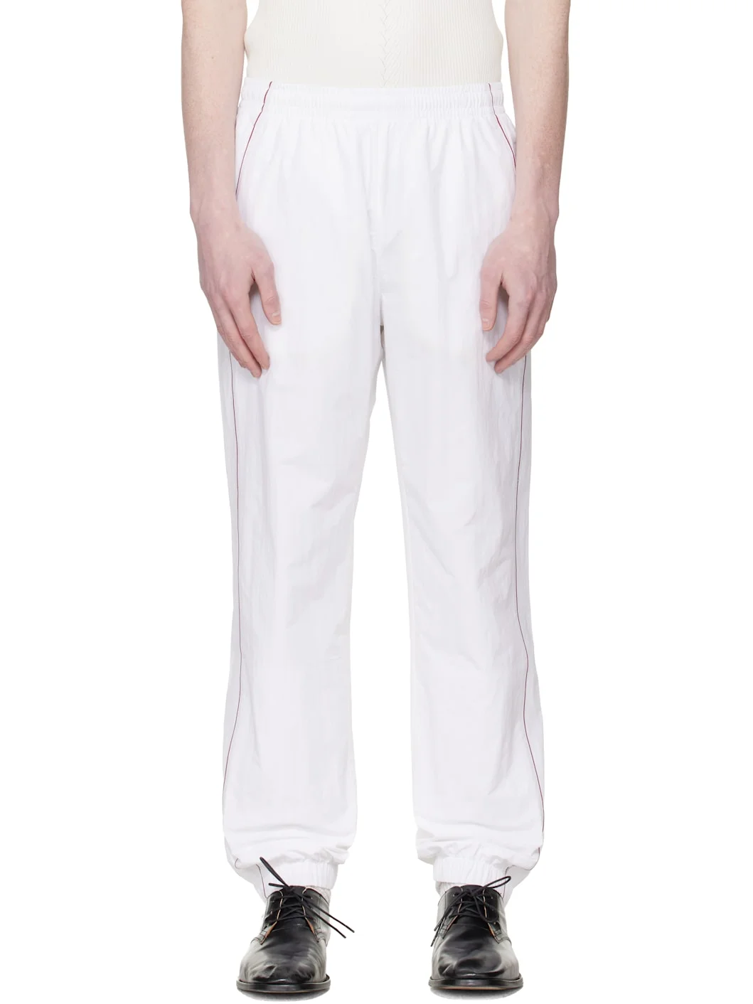 White Top Tier Track Pants - 1