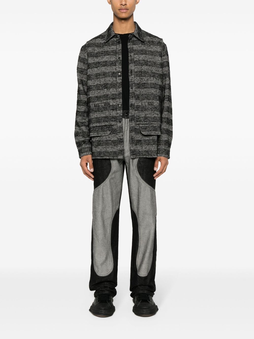 Ants check-pattern layered shirt - 2
