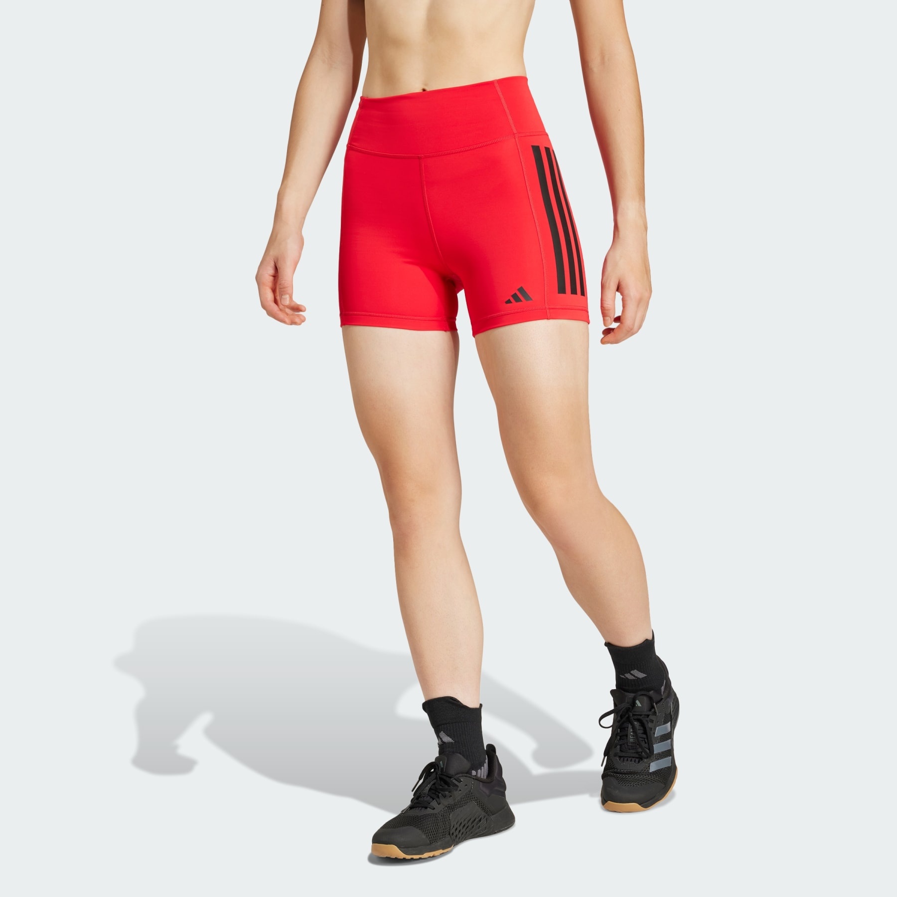 【Adidas コリア】 Optime 3-Stripes 1/4 Short Leggings adidas Optime 3-Stripes 1/4 Short Leggings | REVERSIBLE