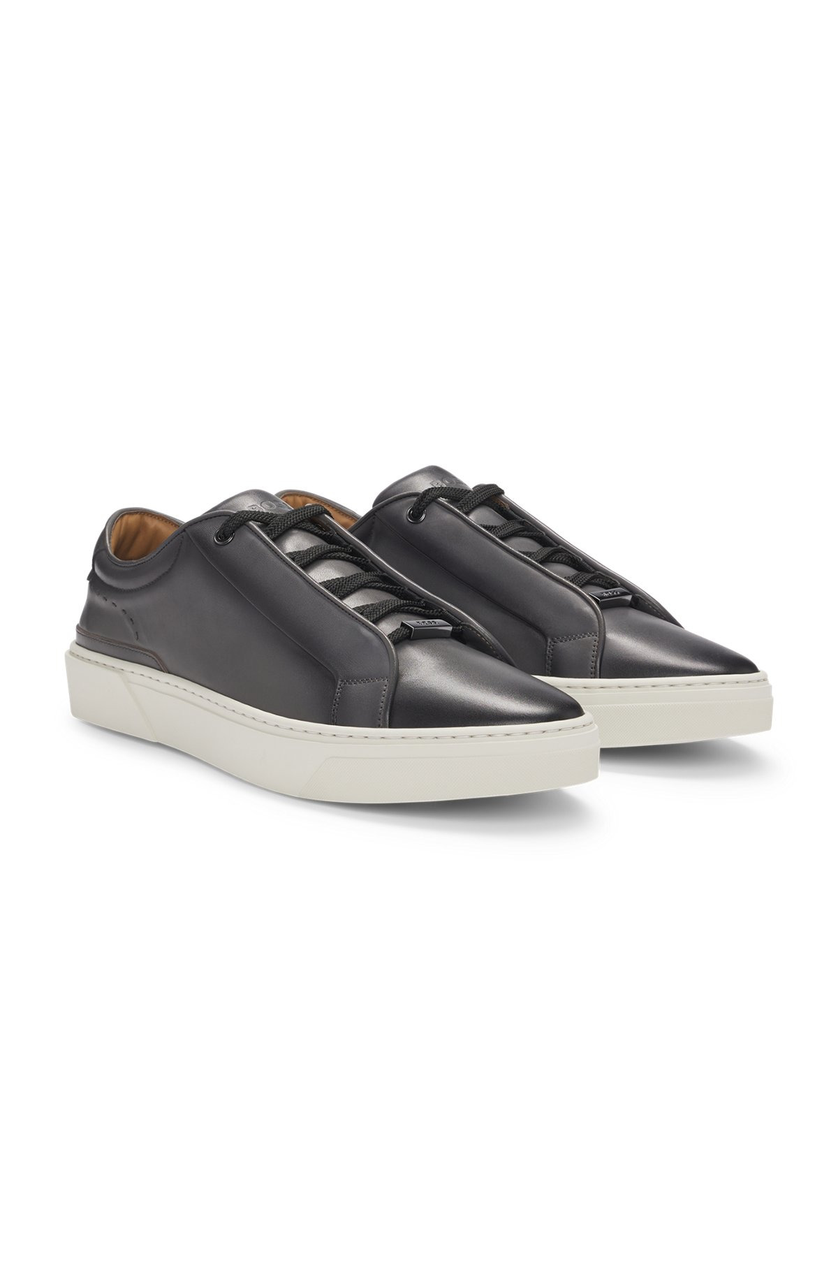 GARY LOW-TOP TRAINERS IN BURNISHED LEATHER - 2