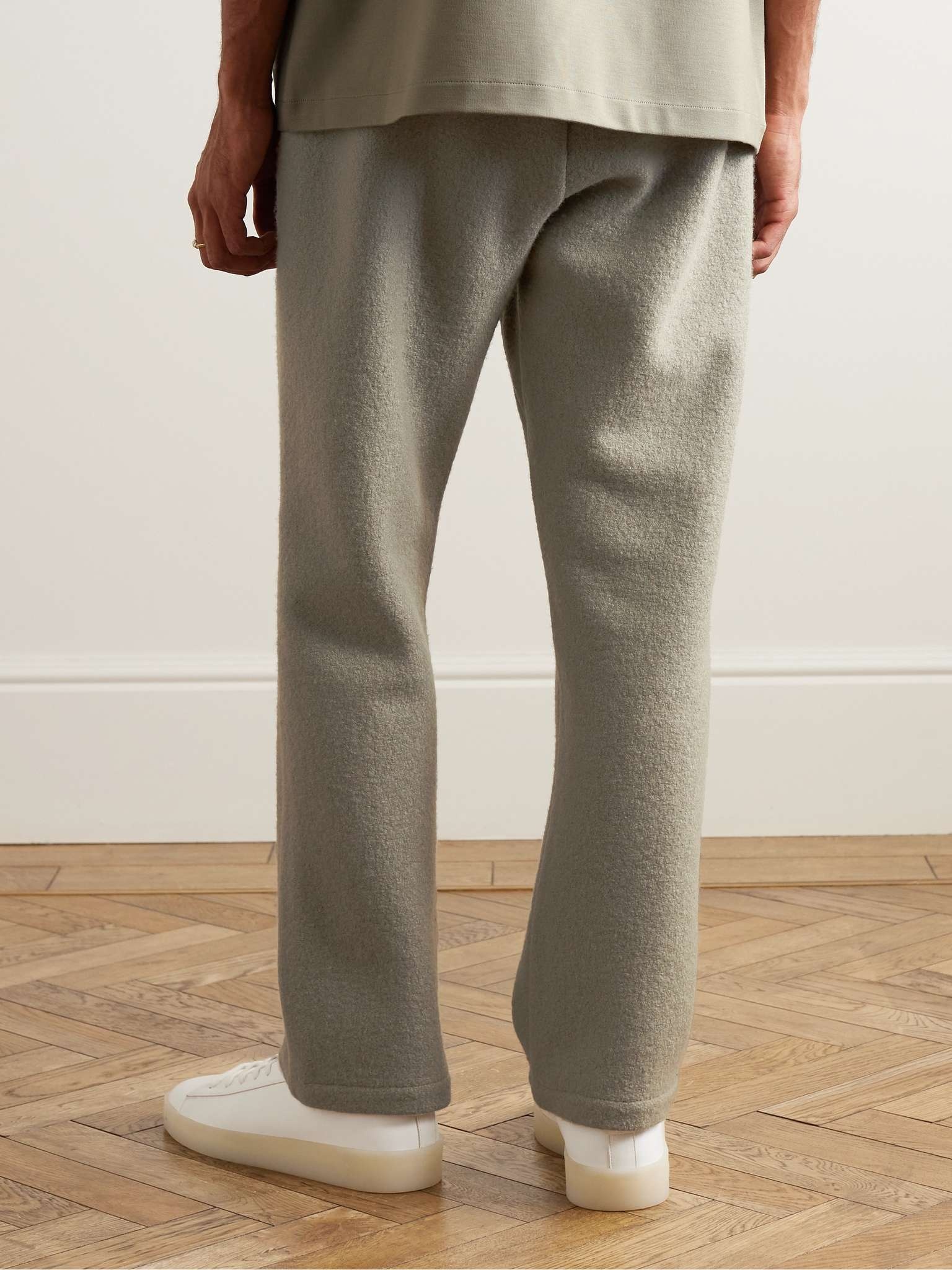 Straight-Leg Logo-Appliquéd Wool-Fleece Trousers - 3
