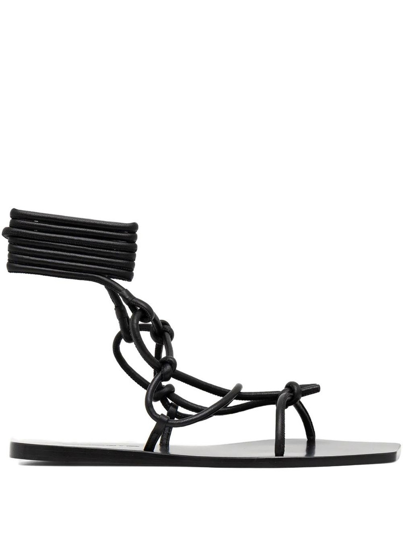 Penta knotted leather sandals 1