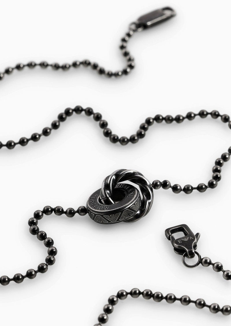 EMPORIO ARMANI Stainless Steel in Blacken Finishing Pendant Necklace outlook