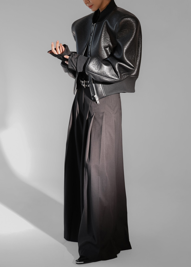 Glane Faux Leather Bomber Jacket - Black 11