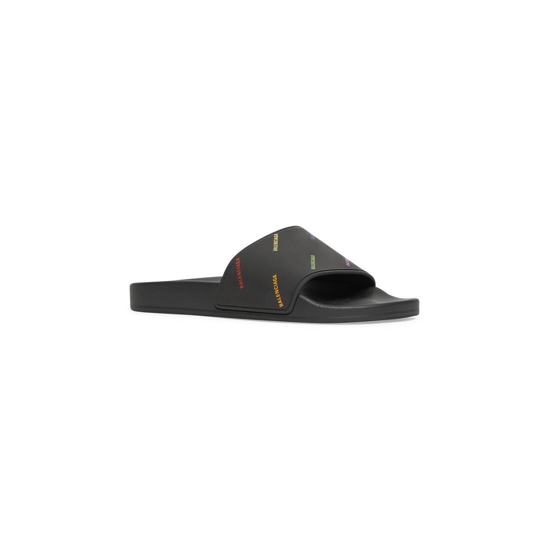 Men's Pride 22 Pool Slide Sandal Allover Logo in Black - 2
