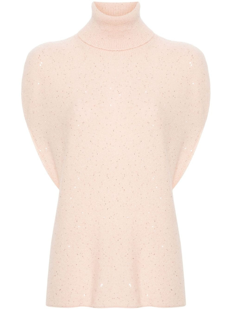 sequin-embellished knitted top 1