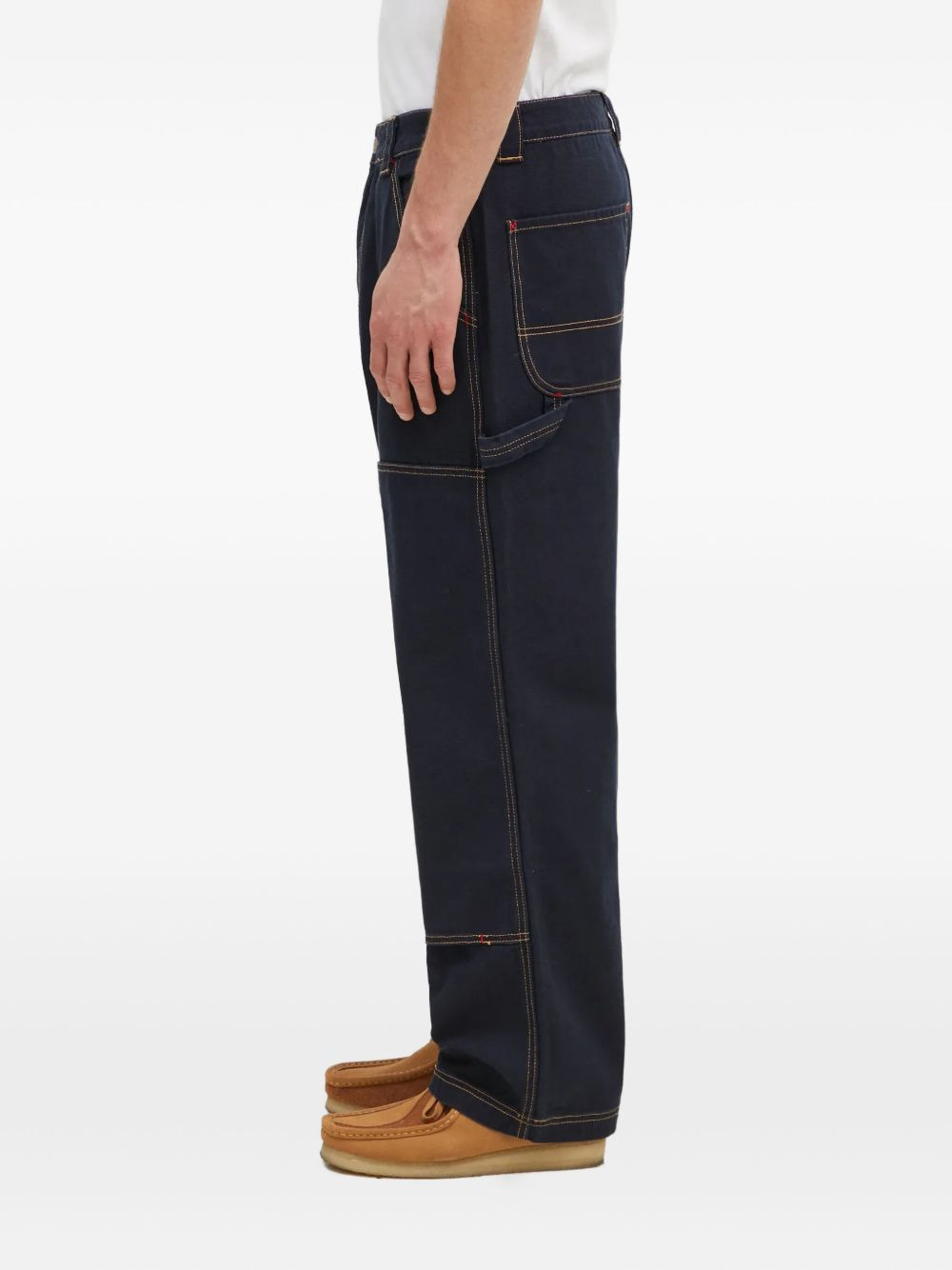 contrast-stitch carpenter jeans - 4