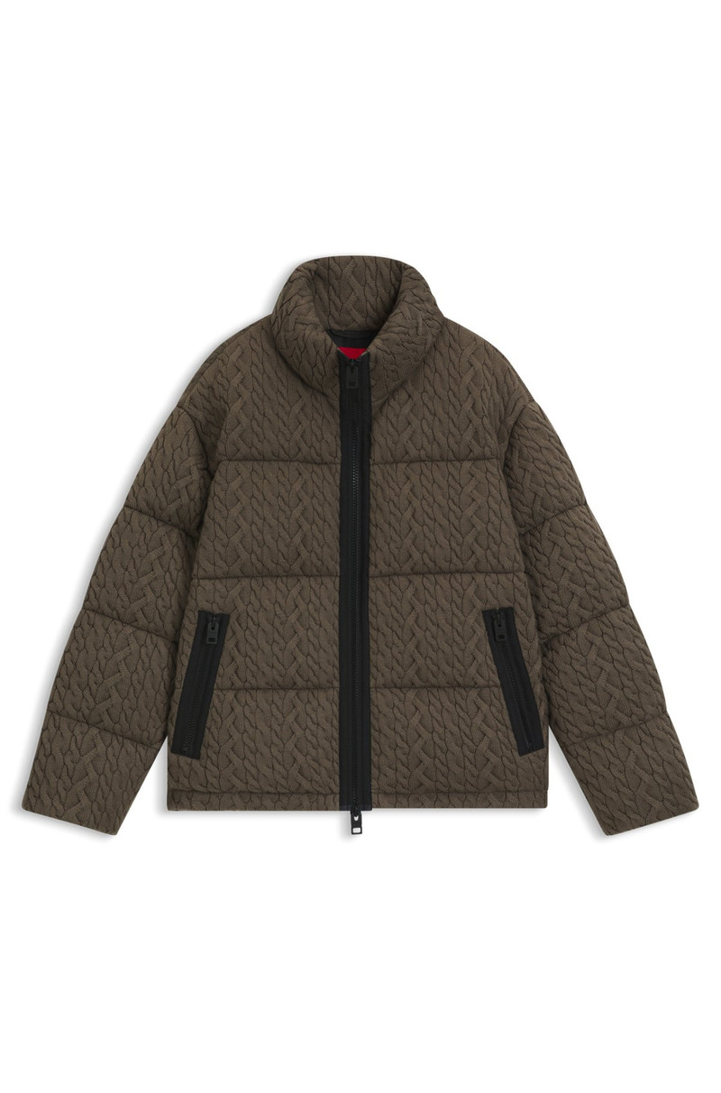 PUFFER JACKET WITH CABLE-KNIT STRUCTURE 1