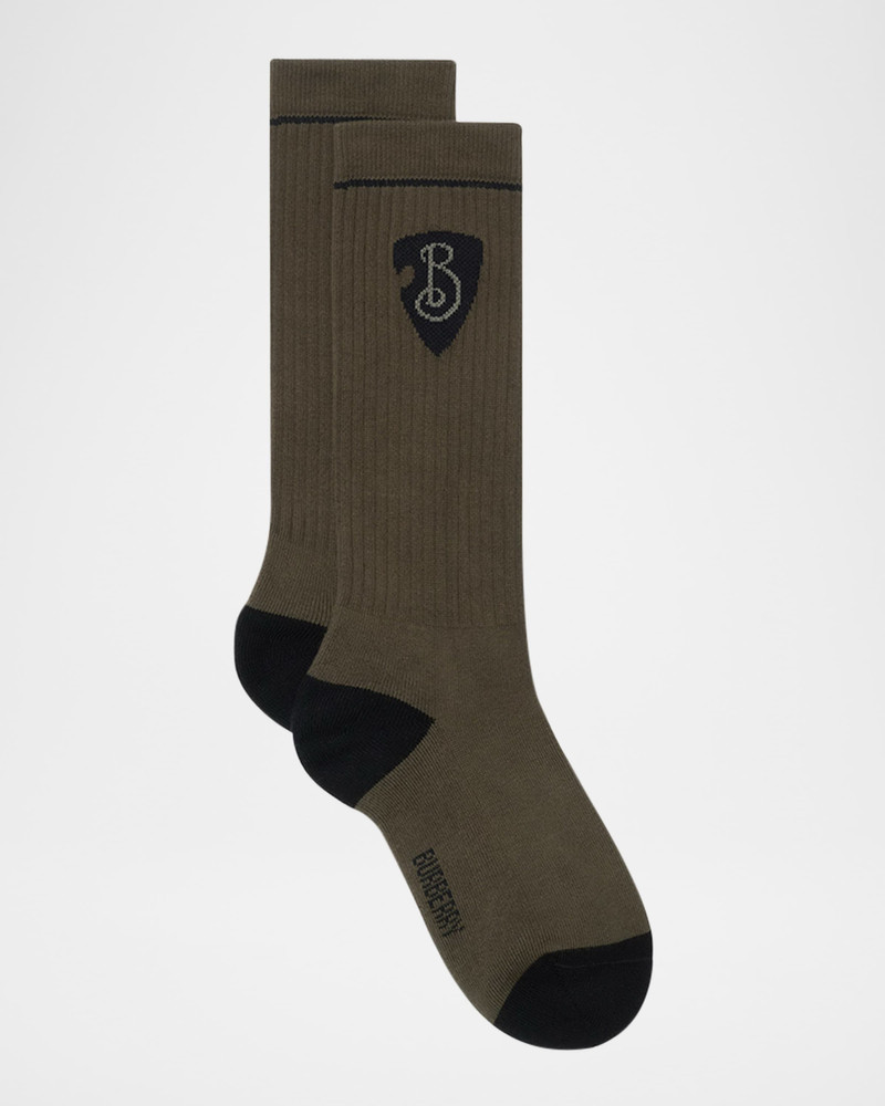 Burberry Men's B Shield Crew Socks outlook
