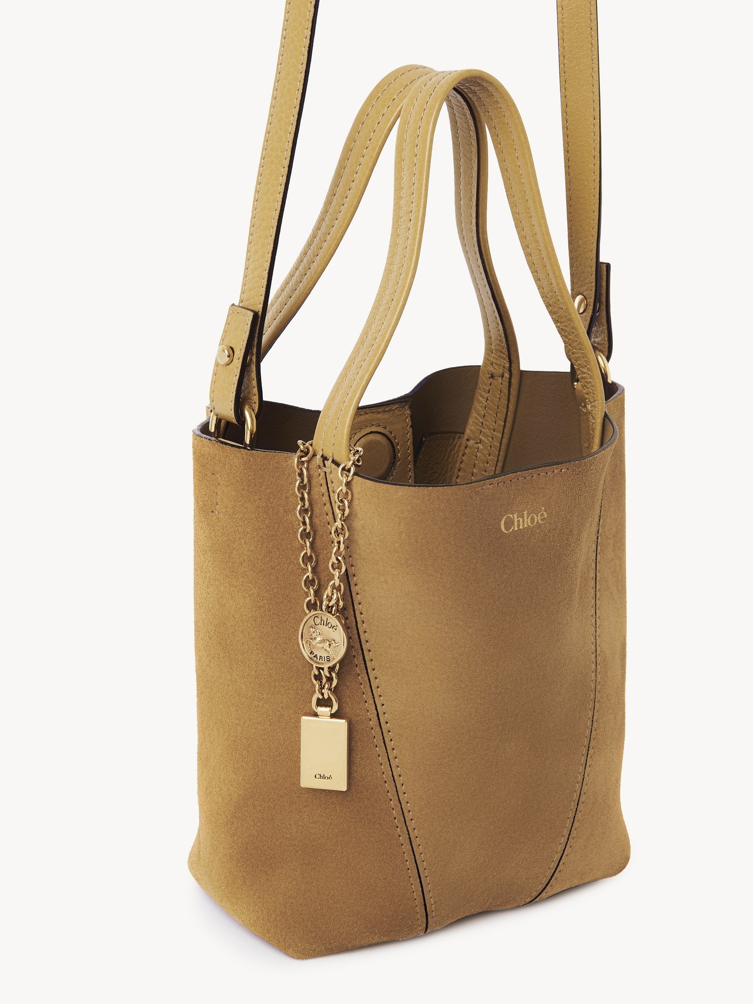 SMALL CHLOÉ SPIN TOTE BAG IN SUEDE LEATHER - 5