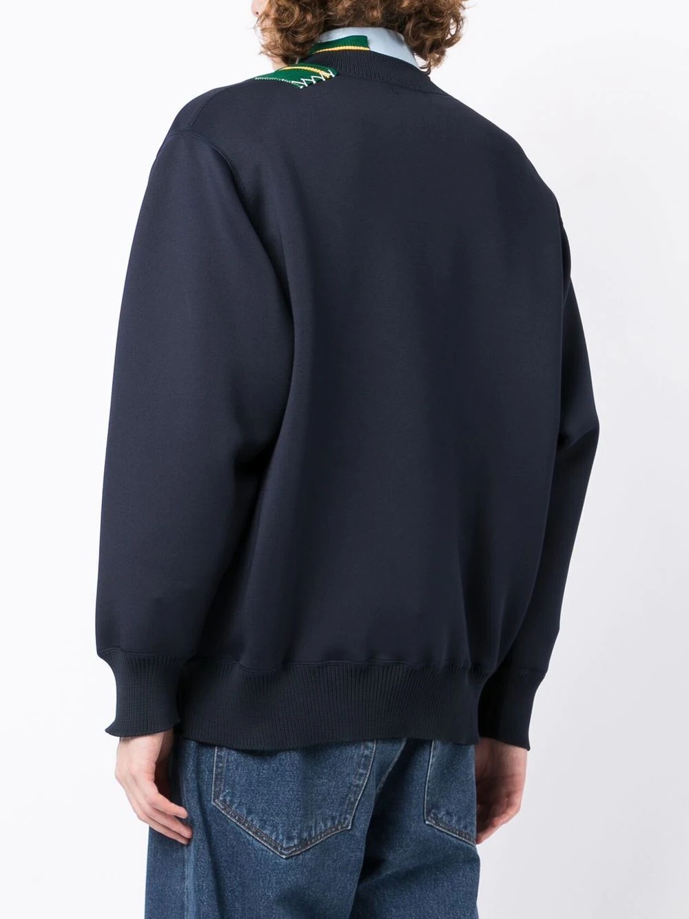 contrasting-collar detail sweatshirt - 4