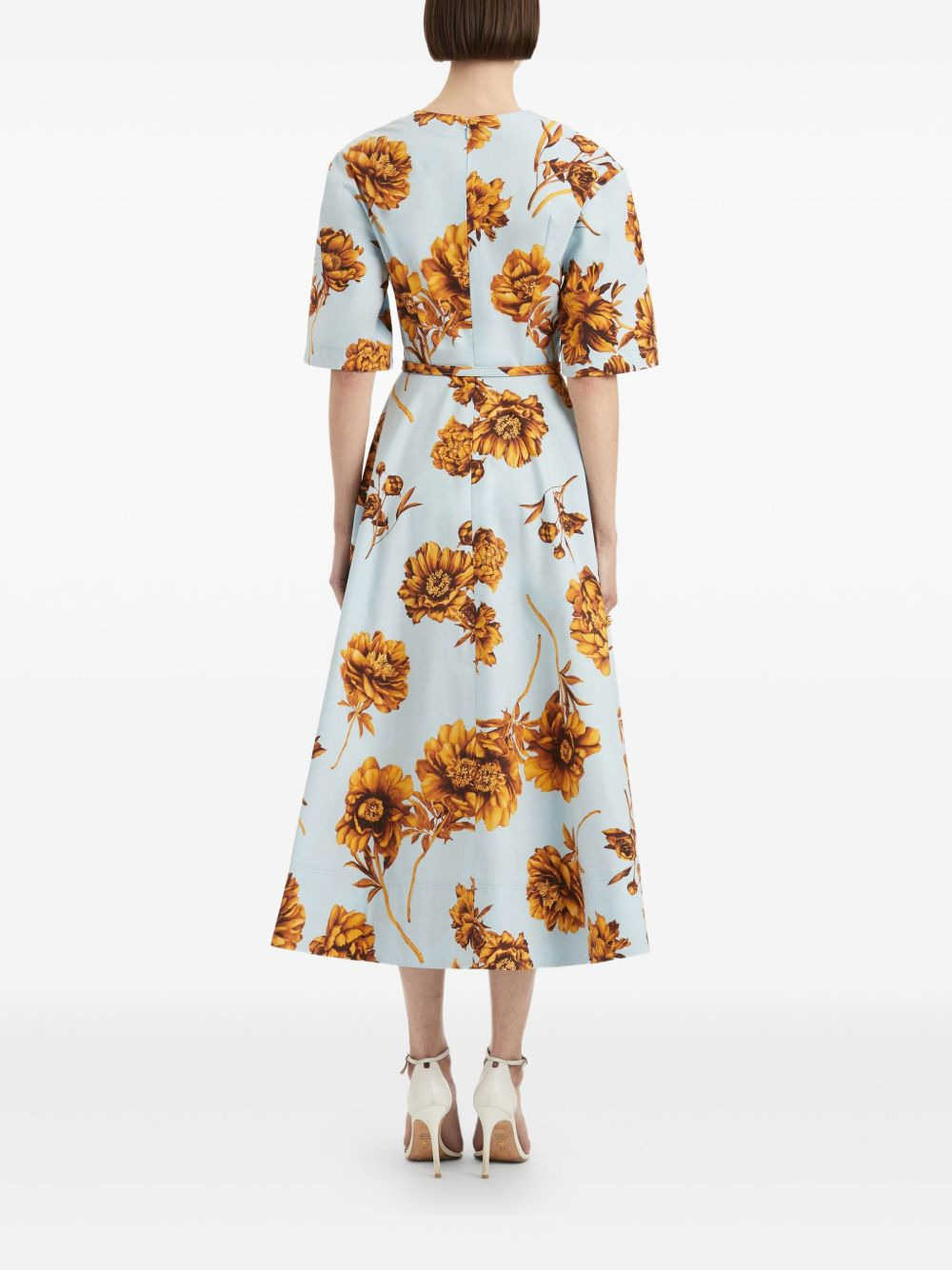 floral-print belted dress - 4