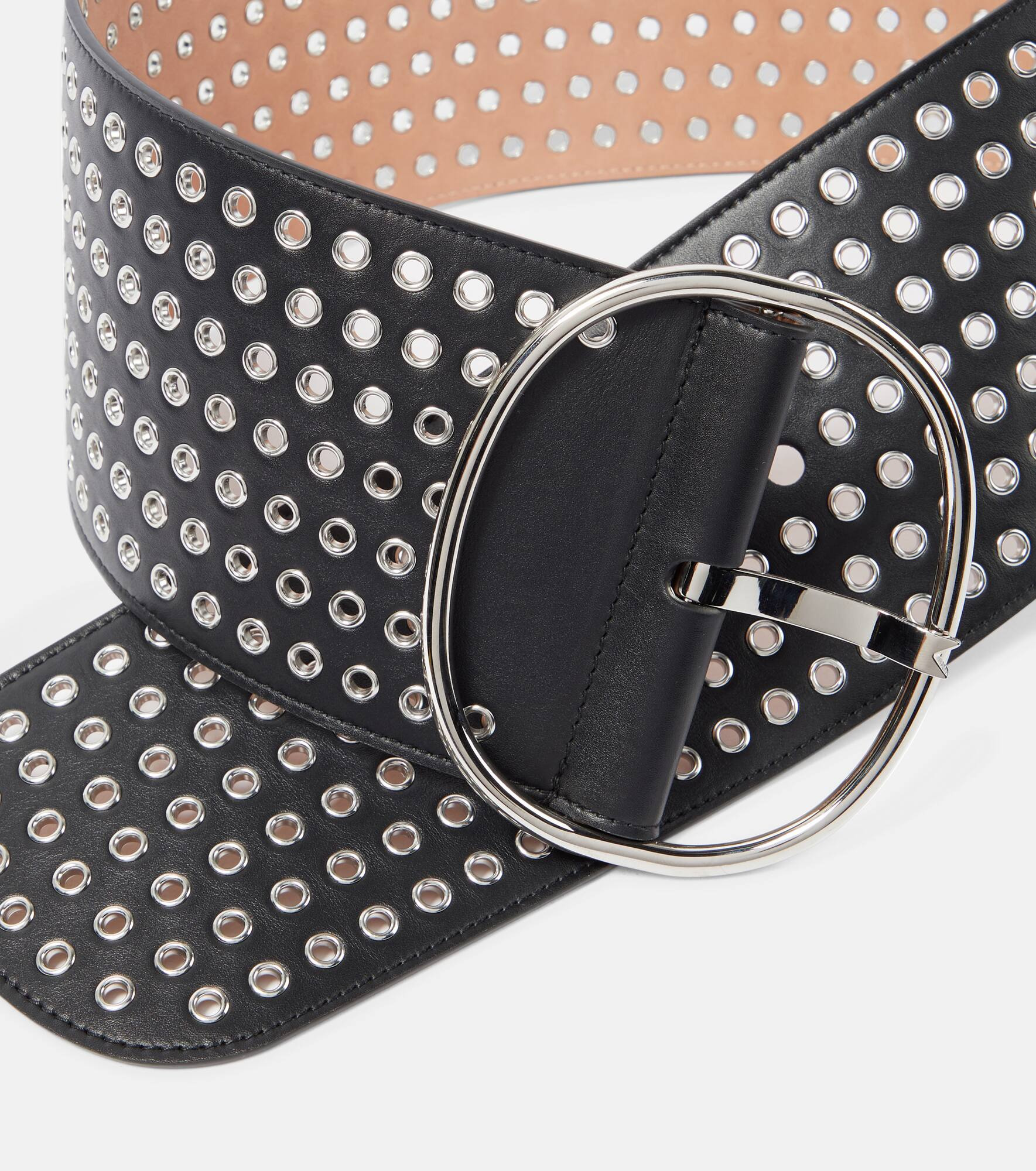 Embellished leather belt - 3