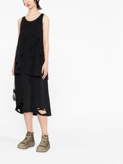 R13 distressed double-layer tank dress outlook