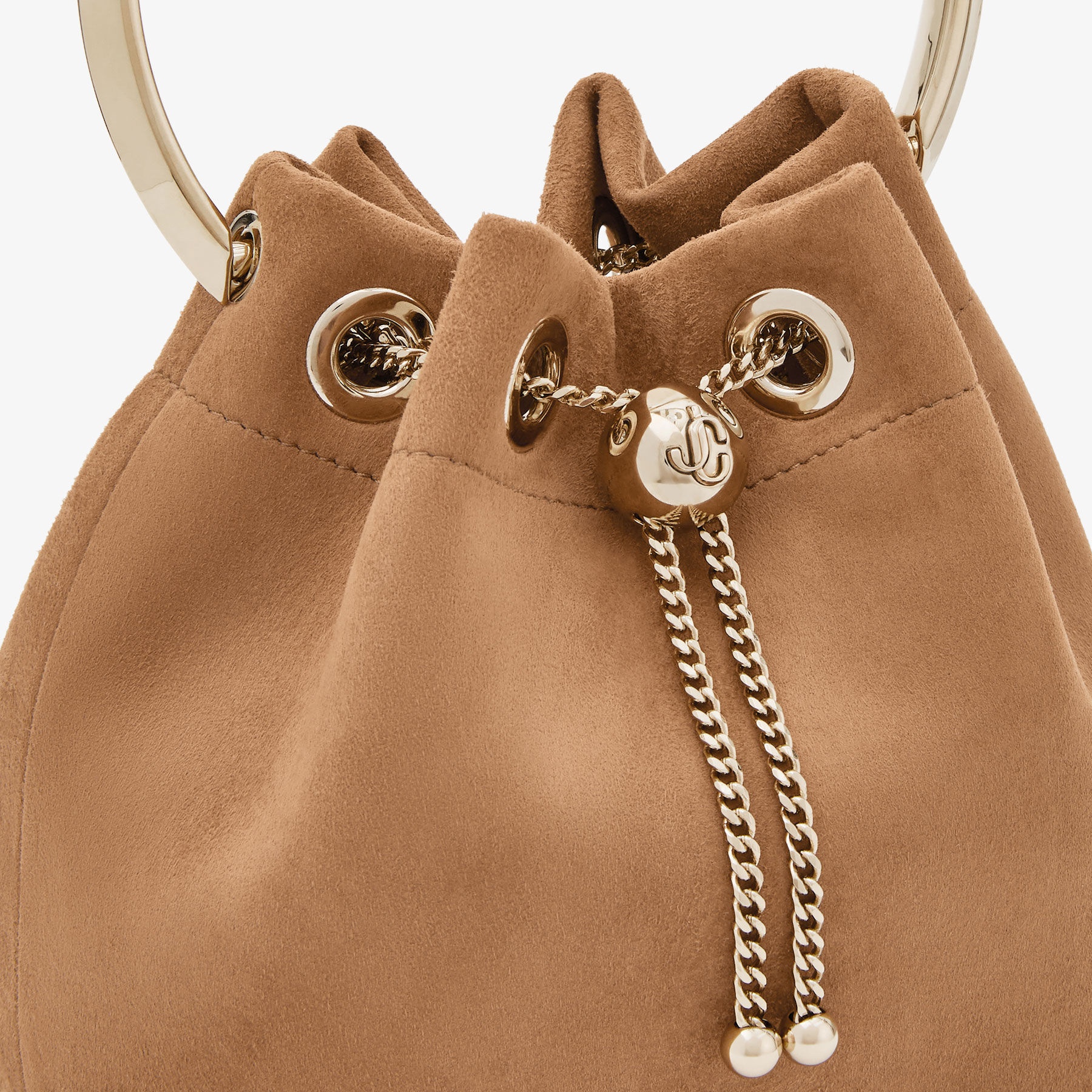 Bon Bon
Toffee Suede Bag With Pearl Closure - 3