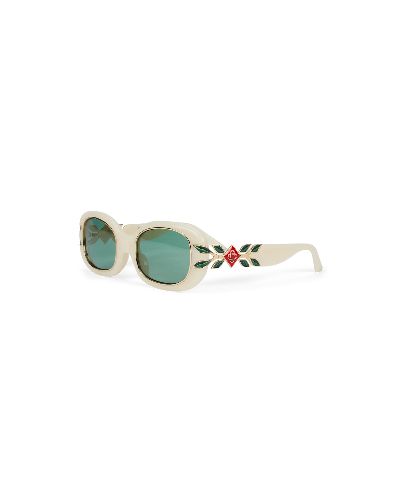 Acetate & Metal Oval Sunglasses - 1