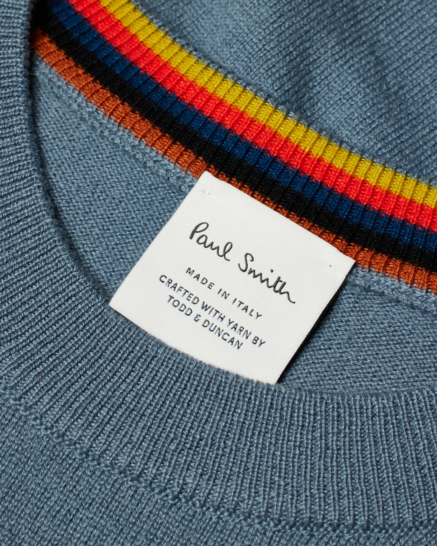 Stone Blue Cashmere Crew Neck Sweater - 3