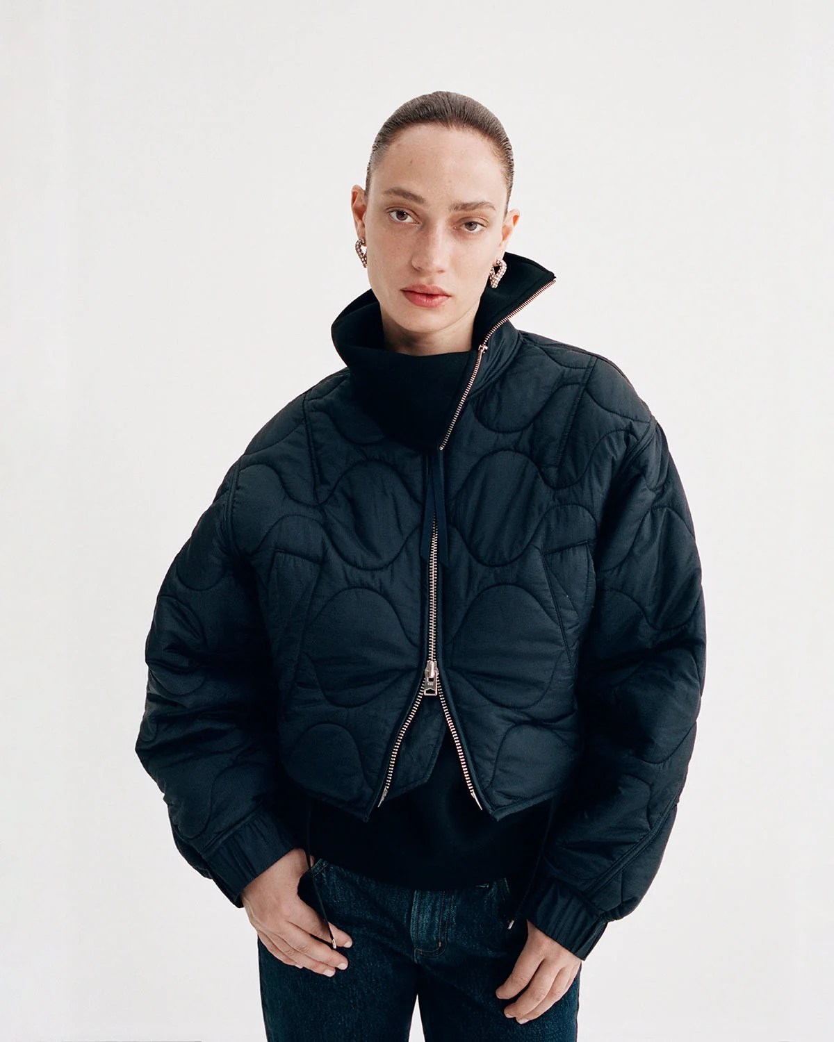 IONA QUILTED JACKET IN INK - 1